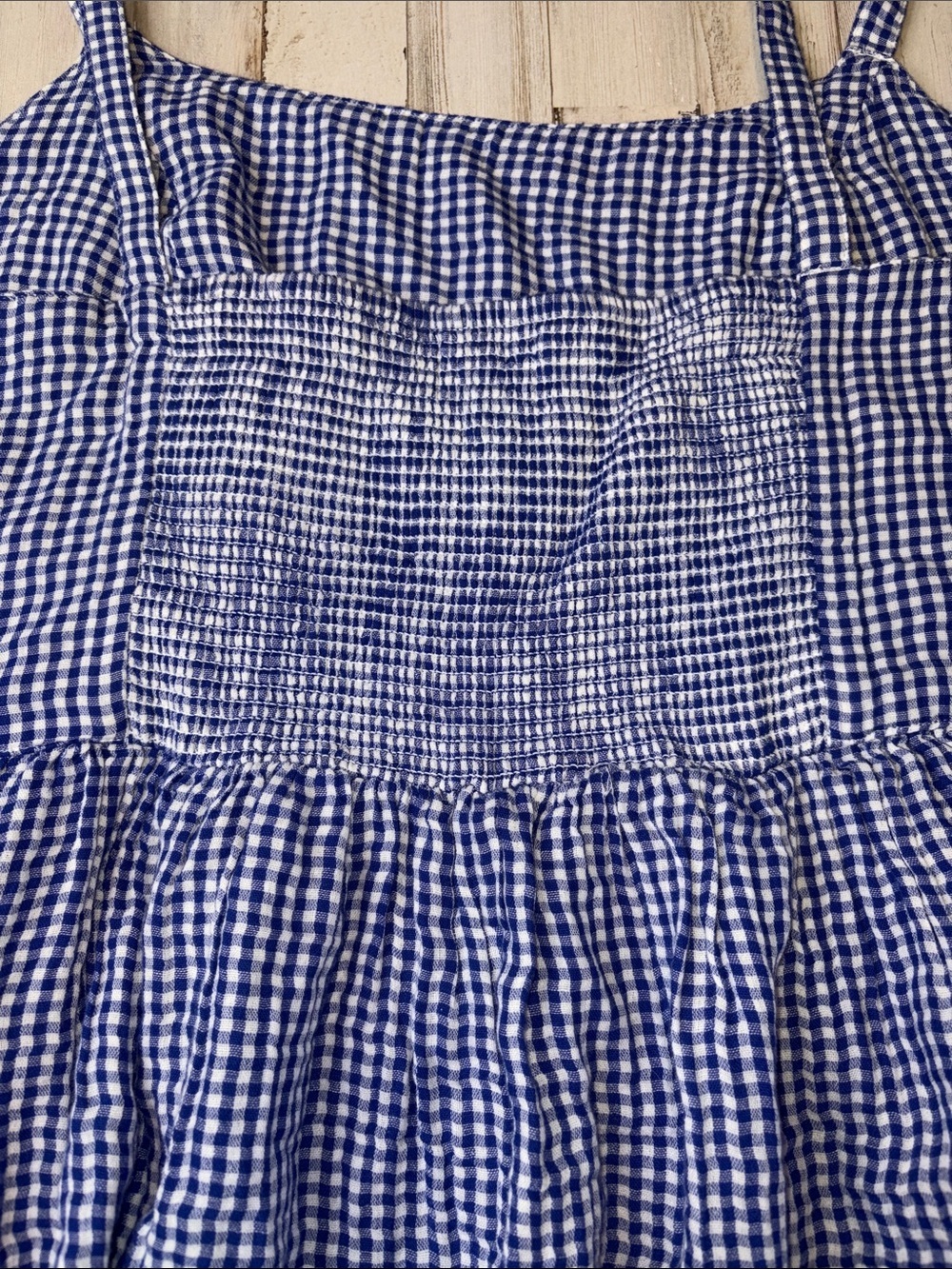 Old Navy Blue Gingham Tie-Strap Peplum Cami Plus Size 3X & 4X - Picture 8 of 12
